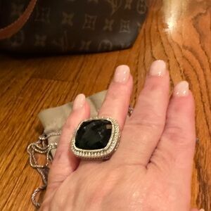 Chic Silver and Black Cushion-Cut Ring
Size 8 authentic David Yurman Ring